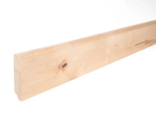 Plint KLEURSELECTIE 24x100 mm Berken RAL Gelakt 2m met radius 20mm